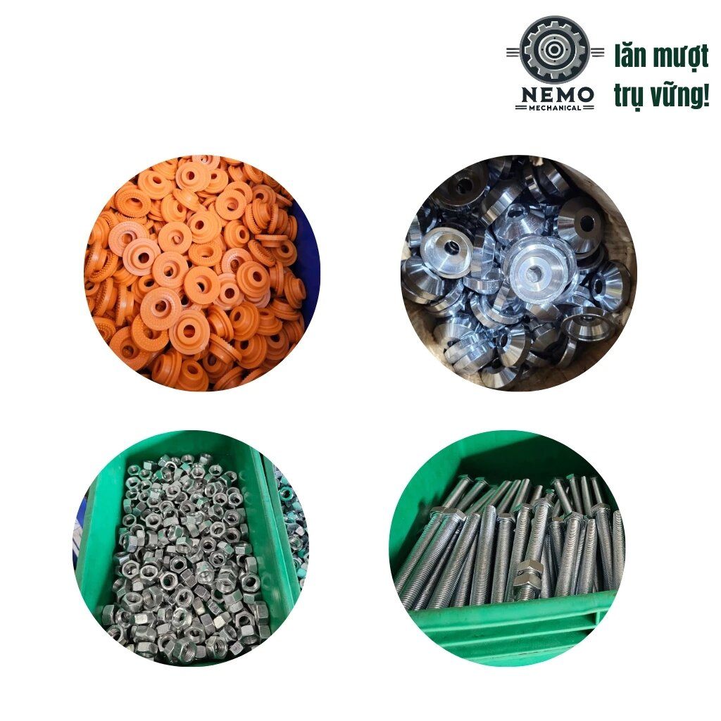 Chân tăng chỉnh chịu lực, D40-D60, M10-M12, tải trọng 200-500kg, đệm nhựa PVC